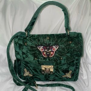 ALDO VELVET GREEN BAG